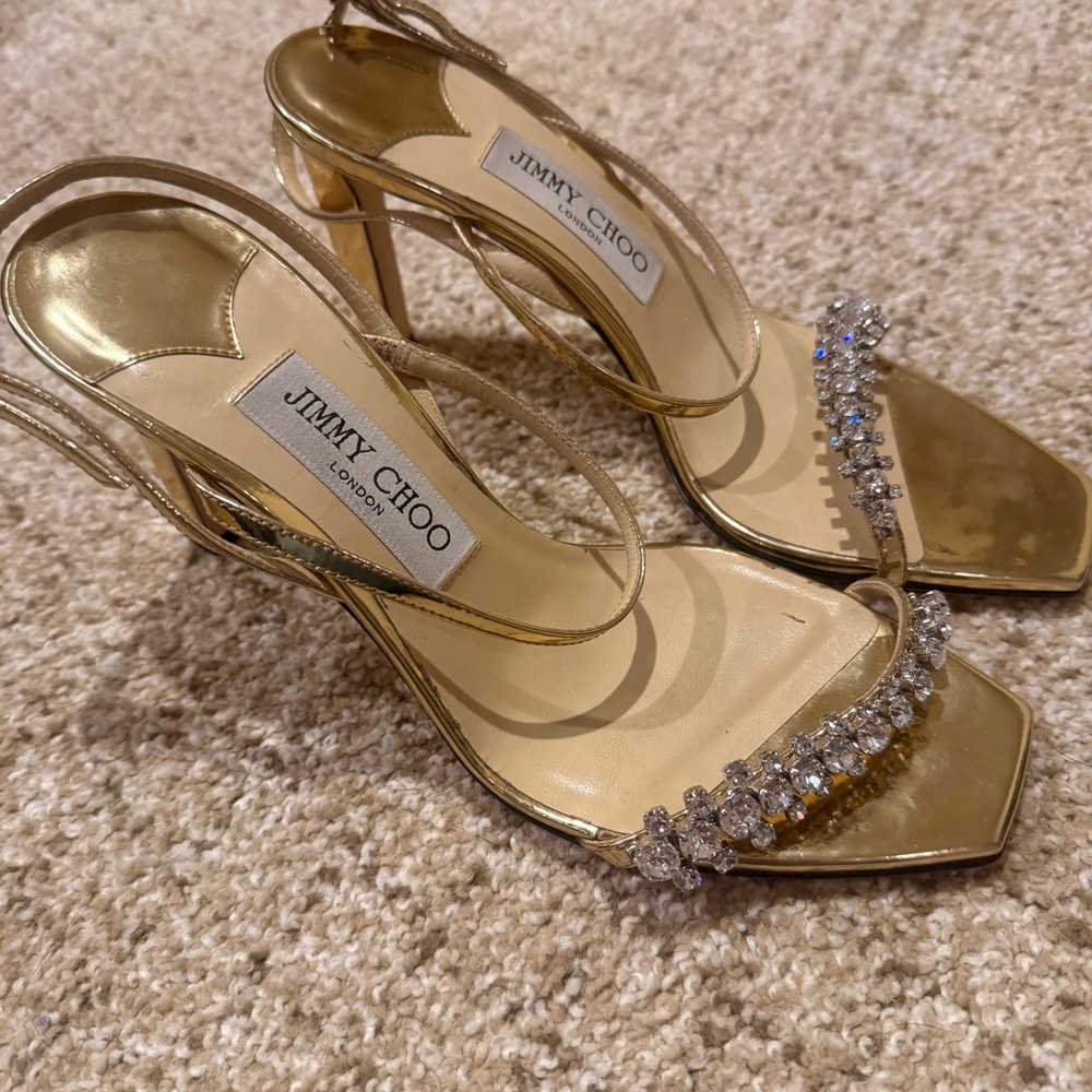 Jimmy Choo Gold Strappy Women's Heels